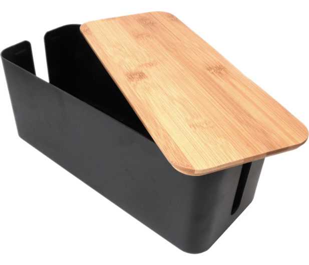 MOZOS Organizer na kable i listwy Czarny Drewno KBO-BK-WOOD - 1095142 - zdjęcie 2